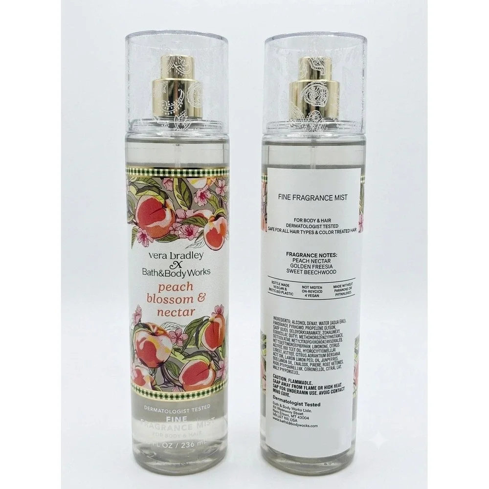 Vera Bradley x Bath & Body Works Peach Blossom & Nectar Fragrance Mist 8 oz